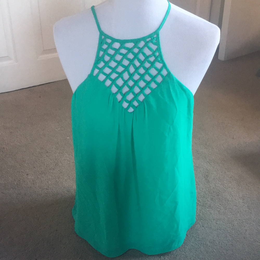 Green Halter Neck Women's Top